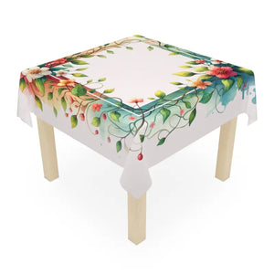 Spring Flowers Square Tablecloth - Vibrant Dining Decor - Dipaliz - one Size / White - Tablecloths