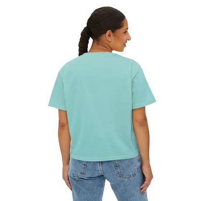 Laidback Vibes: Flowy Rolled Cuffs Boxy Tee for Women - T-shirt