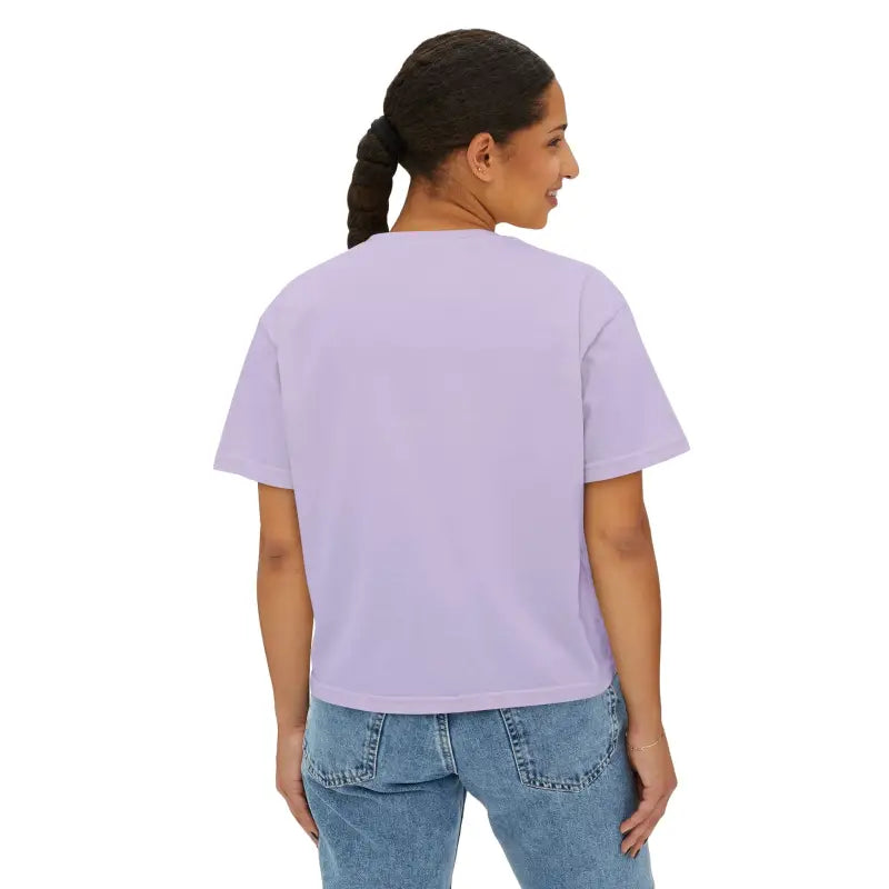 Laidback Vibes: Flowy Rolled Cuffs Boxy Tee for Women - T-shirt