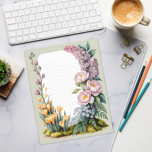 Lavender Peony Floral Notepad - Spring Garden - Dipaliz - Notepads
