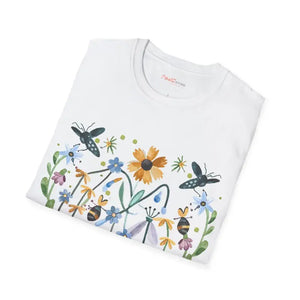 Unisex Softstyle t Shirt Spring Flowers Bees 100% Cotton - Dipaliz - T-shirts