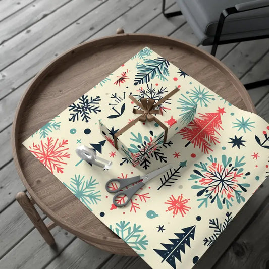 Unwrap Magic with Eco-friendly Spruce & Snowflake Wrap - 30’’ x 20’’ / Matte Home Decor