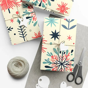 Eco-friendly Greenguard Spruce Snowflakes Gift Wrap - Dipaliz - Wrapping Paper