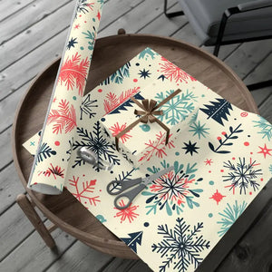 Eco-friendly Greenguard Spruce Snowflakes Gift Wrap - Dipaliz - Wrapping Paper