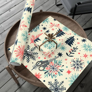 Eco-friendly Greenguard Spruce Snowflakes Gift Wrap - Dipaliz - Wrapping Paper