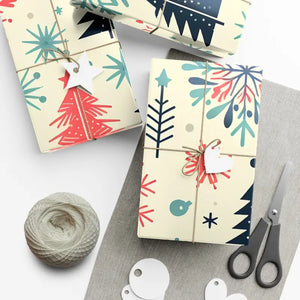 Eco-friendly Greenguard Spruce Snowflakes Gift Wrap - Dipaliz - Wrapping Paper