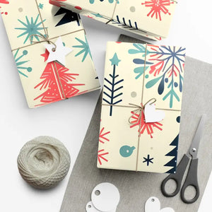 Eco-friendly Greenguard Spruce Snowflakes Gift Wrap - Dipaliz - Wrapping Paper