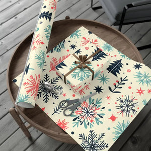 Eco-friendly Greenguard Spruce Snowflakes Gift Wrap - Dipaliz - Wrapping Paper