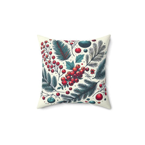 Christmas Berries Polyester Square Pillow – Dipaliz - Throw Pillows