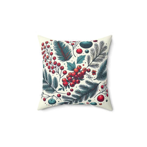 Christmas Berries Polyester Square Pillow – Dipaliz - Throw Pillows