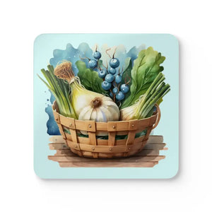 Corkwood Coaster Set - Spring Veggie Design - Dipaliz - Cork / 3.75’’ × / Square - Coasters