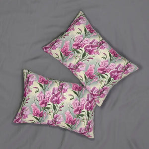Pink Sweet Pea Flower Spun Polyester Lumbar Pillow - Dipaliz - 20’’ × 14’’ - Pillows