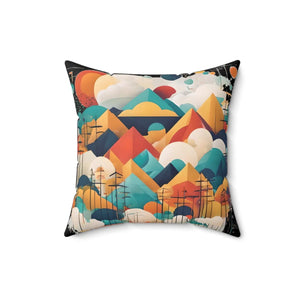 Abstract Triangle Spun Polyester Square - Dipaliz - Throw Pillows