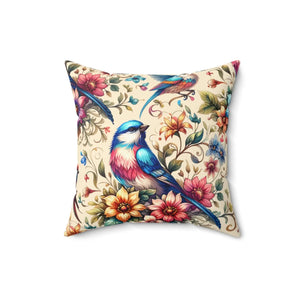 Floral Feather Spun Polyester Square Pillow - Dipaliz - Throw Pillows
