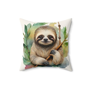 Sloth Spun Polyester Square Pillow – Soft Decor - Dipaliz - Throw Pillows