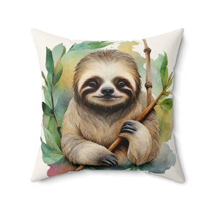 Sloth Spun Polyester Square Pillow – Soft Decor - Dipaliz - Throw Pillows