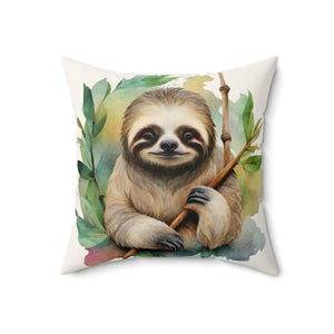 Sloth Spun Polyester Square Pillow – Soft Decor - Dipaliz - Throw Pillows