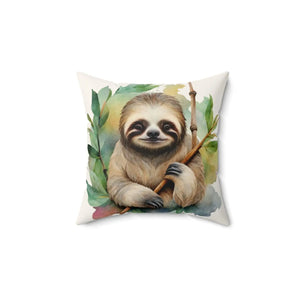 Sloth Spun Polyester Square Pillow – Soft Decor - Dipaliz - Throw Pillows