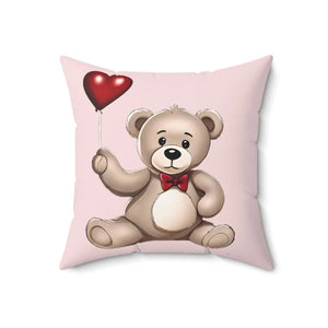 Teddy Bear Spun Polyester Square Pillow - Dipaliz - Throw Pillows