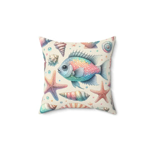 Fishes Throw Pillow – Spun Polyester Square - Dipaliz - Pillows