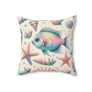 Fishes Throw Pillow – Spun Polyester Square - Dipaliz - Pillows