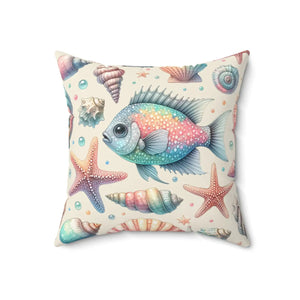 Fishes Throw Pillow – Spun Polyester Square - Dipaliz - Pillows