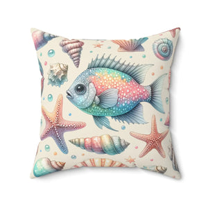 Fishes Throw Pillow – Spun Polyester Square - Dipaliz - Pillows