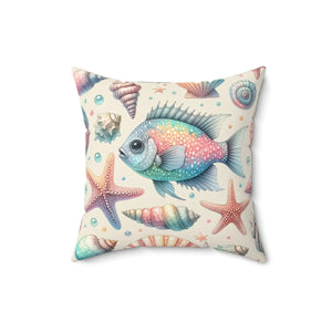 Fishes Throw Pillow – Spun Polyester Square - Dipaliz - Pillows