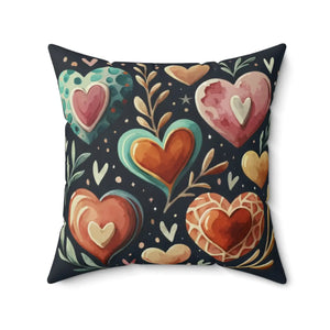 Hearts Throw Pillow – Polyester Valentine’s Day - Dipaliz - Pillows