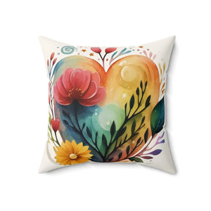 Spun Polyester Square Hearts Pillow 18x18 - Dipaliz - Throw Pillows