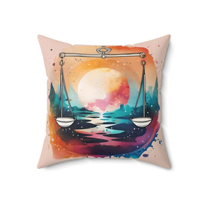 Libra Zodiac Throw Pillow – Spun Polyester Square - Dipaliz - Pillows