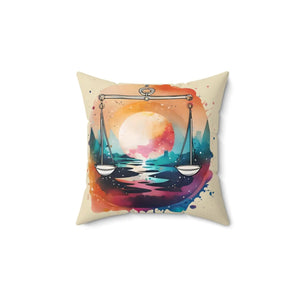 Libra Zodiac Throw Pillow – Spun Polyester Square - Dipaliz - Pillows