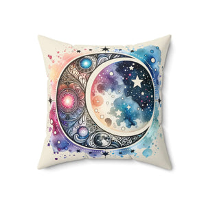 Cosmic Moon Spun Polyester Square Pillow - Dipaliz - Throw Pillows