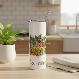 DipaliZ Fern Fanatic 20 oz stainless steel tumbler with a layered fern print