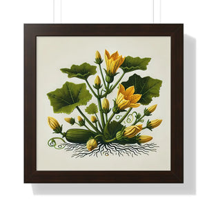 Elegant Squash Plant Framed Vertical Poster - Dipaliz - Posters