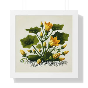 Elegant Squash Plant Framed Vertical Poster - Dipaliz - Posters
