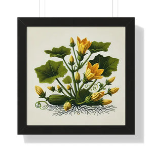 Elegant Squash Plant Framed Vertical Poster - Dipaliz - 16″ x / Black - Posters