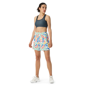 Squiggle Print Unisex Athletic Shorts | Upf50+ Recycled Long - Xs