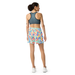 Squiggle Print Unisex Athletic Shorts | Upf50+ Recycled Long - Xs