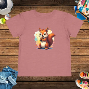 Squirrel Short Sleeve Tee - Adorable Toddler Design - Dipaliz - 2t / Heather Mauve - T-shirts