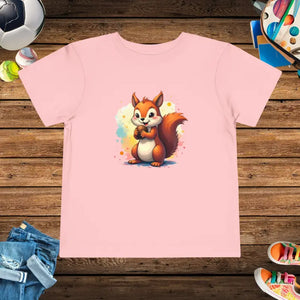 Squirrel Short Sleeve Tee - Adorable Toddler Design - Dipaliz - 2t / Pink - T-shirts