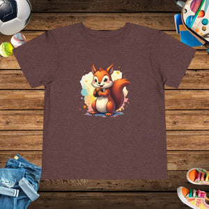 Squirrel Short Sleeve Tee - Adorable Toddler Design - Dipaliz - 2t / Heather Maroon - T-shirts