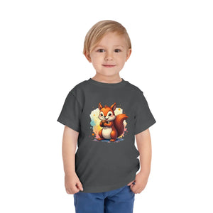 Soft Cotton Toddler Squirrel Short Sleeve Tee - Dipaliz - T-shirts - 2t