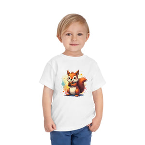 Soft Cotton Toddler Squirrel Short Sleeve Tee - Dipaliz - T-shirts - 2t