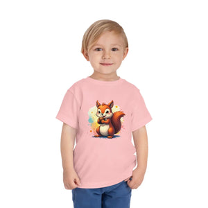 Soft Cotton Toddler Squirrel Short Sleeve Tee - Dipaliz - T-shirts - 2t