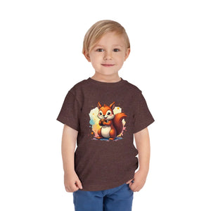 Soft Cotton Toddler Squirrel Short Sleeve Tee - Dipaliz - T-shirts - 2t