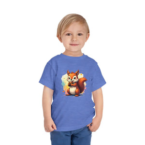 Soft Cotton Toddler Squirrel Short Sleeve Tee - Dipaliz - T-shirts - 2t