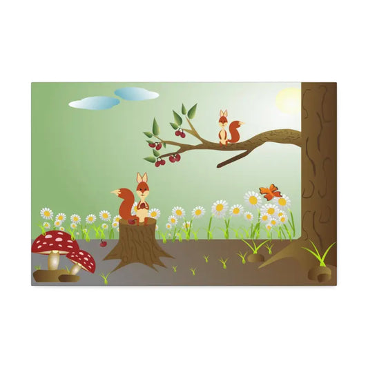 Unleash Nature’s Charm: Squirrel Canvas with Semi-glossy Finish - 24″ x 16″ (horizontal) / 1.5’’