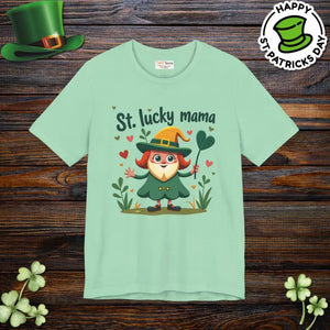 Lucky Mama Patricks Day Tee Celebrating Motherhood - Dipaliz - Heather Mint / Xs - T-shirts