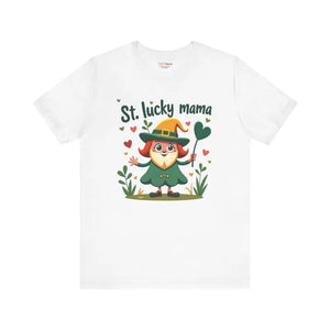 Lucky Mama Patrick’s Day Tee - Vibrant Short Sleeve - Dipaliz - White / Xs - T-shirts